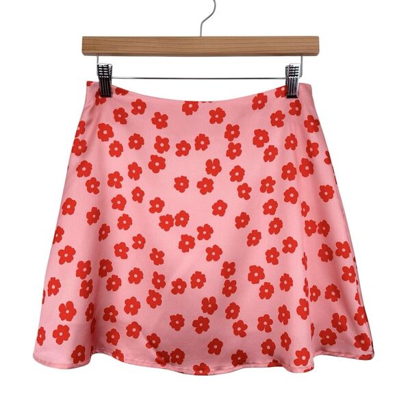 Princess Polly Olton Floral Mini Skirt Small Pink Flower Power Hippie Festival - Picture 1 of 10